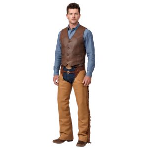 Mocha brown Western leather chaps for men