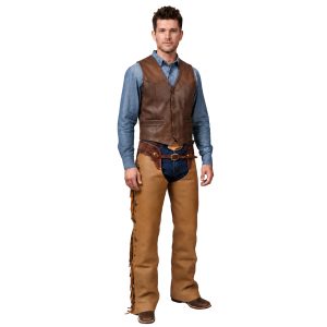 Sven men's mocha brown leather riding chaps