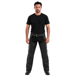 Terrence Black Mens Tassel Fringe Motorcycle Chaps