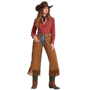 Tomachi Women's Brown Cowboy Riding Chaps