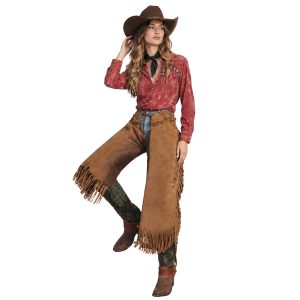 Brown Western Cowgirl Chaps with Classic Styling