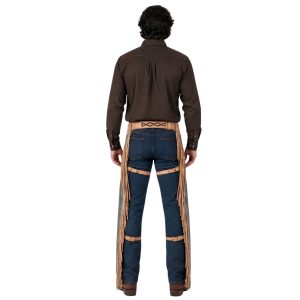 Vintage leather riding chaps with adjustable straps