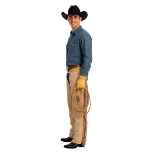 Weaver leather Western riding chaps with fringe