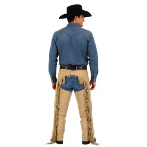 Premium leather Western chaps for men with Fringes