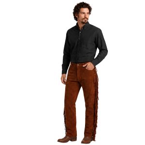 Wild West leather cowboy riding chaps