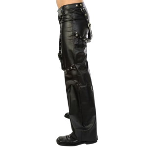 Adornica Black Mens Leather Pants