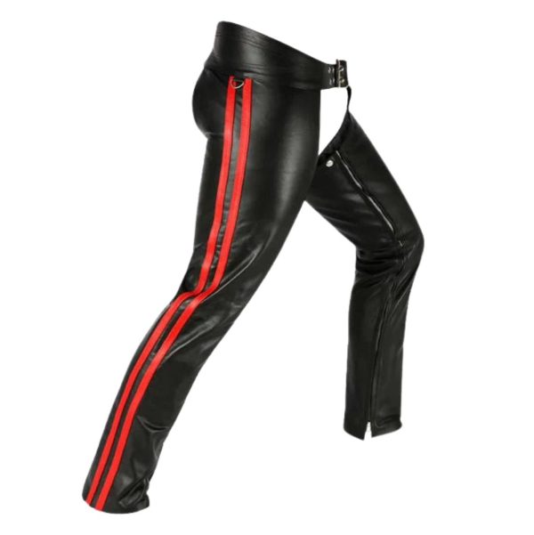 Black Guy Leather Motorcycle Chaps