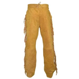 Blain Brown Suede Fringes Chap Pants