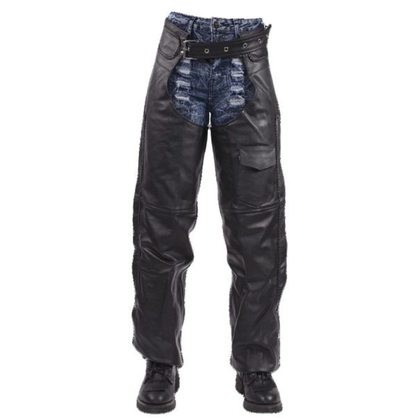 Braided Leather Motorcycle Chaps