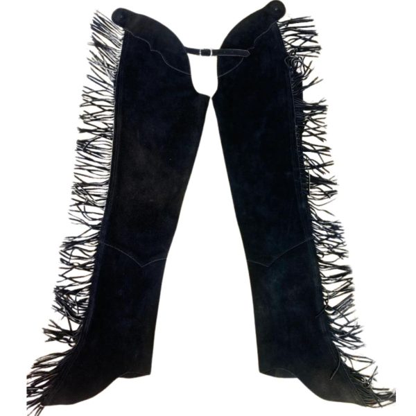 Dean Black Women's Western Fringe Suede Chaps