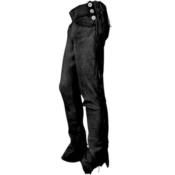 Eaton Black Suede Fringes Pants