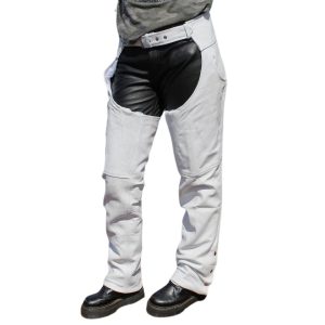 Elixir White Leather Assless Chaps