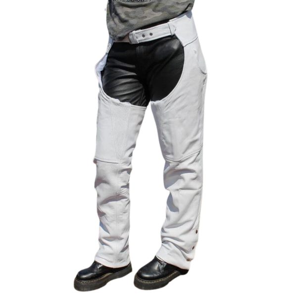 Elixir White Leather Assless Chaps