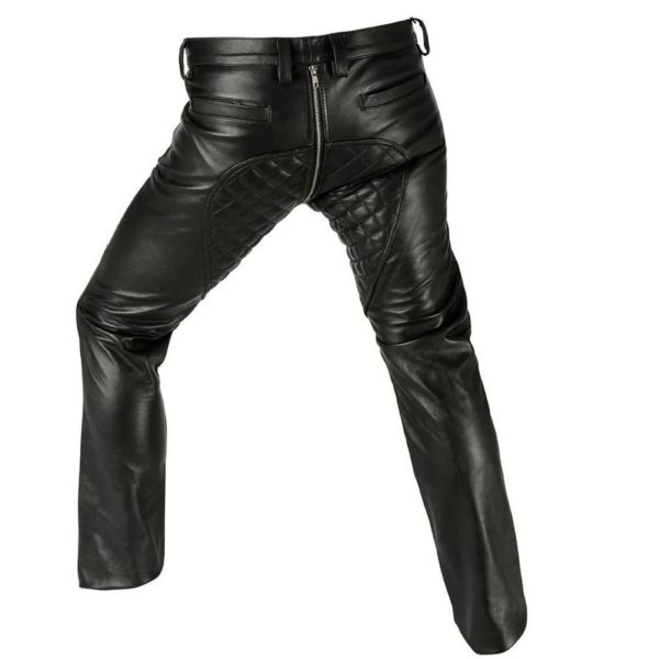 Faisor Black Biker Style Leather Pant Chaps