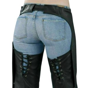 Horza Womens Black Leather Chap