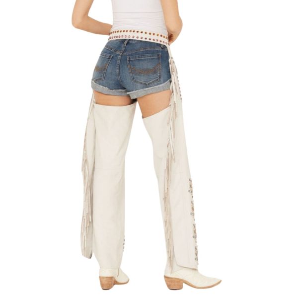 Ice Maiden White Western Leather Chaps