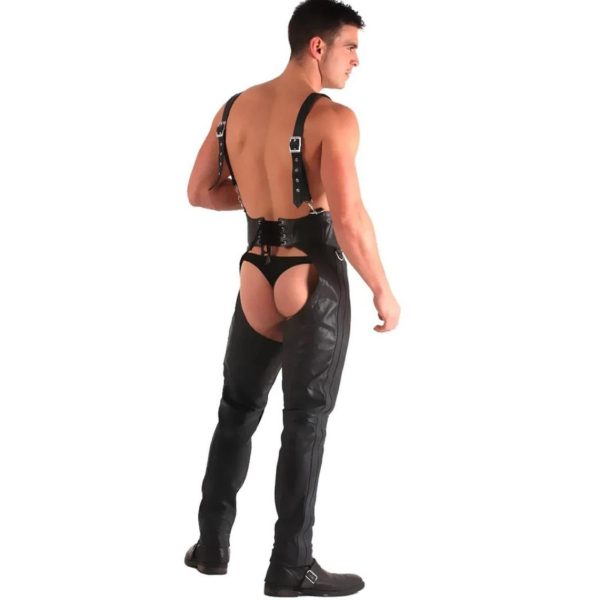 Noah Black Leather Chaps Mens