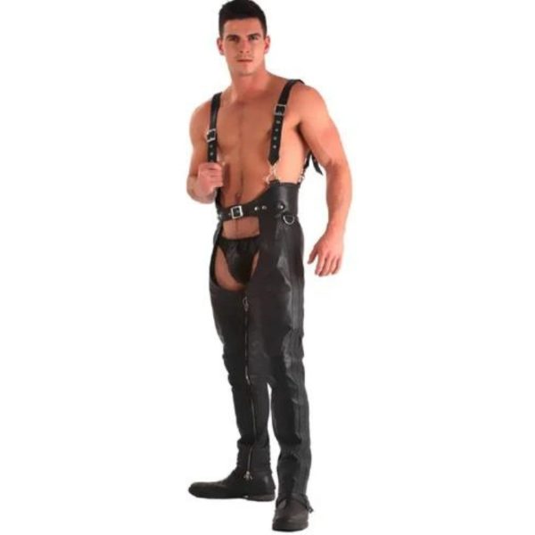 Noah Black Leather Chaps Mens