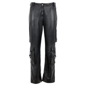 Roland Black Cargo Leather Pants