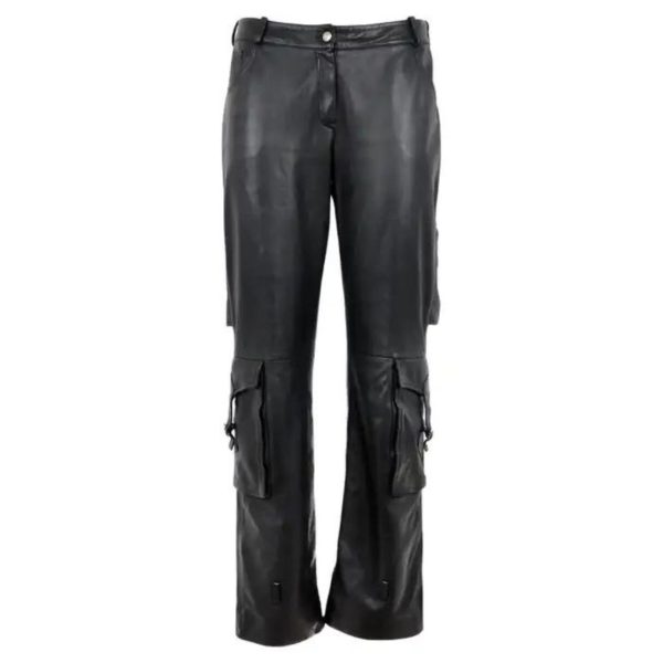 Roland Black Cargo Leather Pants