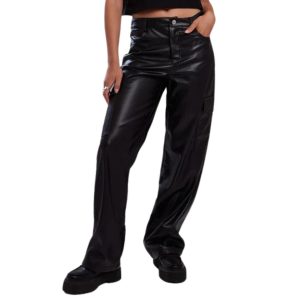 Sherilyn Womens Cargo Leather Pants
