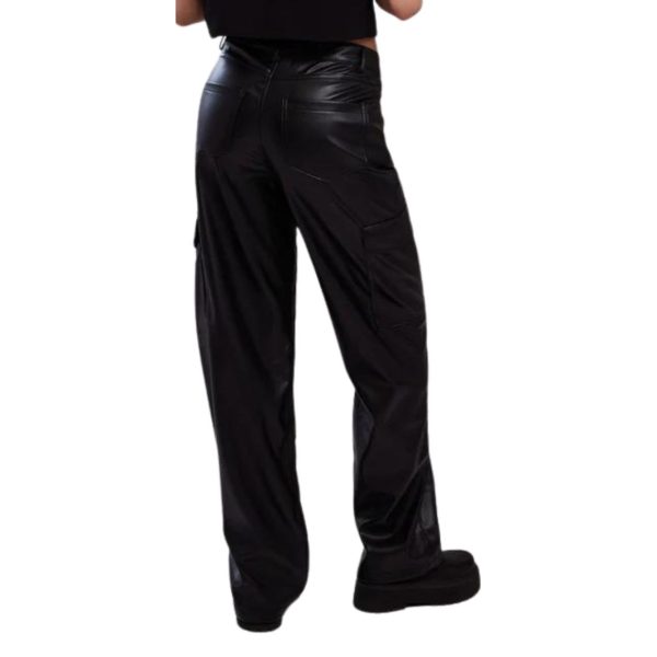 Sherilyn Womens Cargo Leather Pants