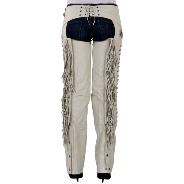 Snow Angel Womens White Leather Chaps