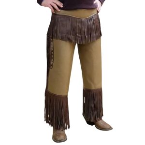 Suzy Mocha Women's Western Chaps with Fringes
