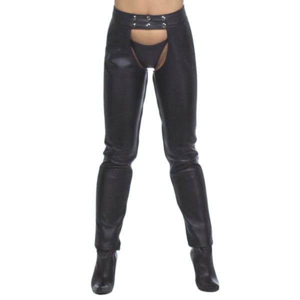 Womens Adalyn Quilted Black Assless Chaps