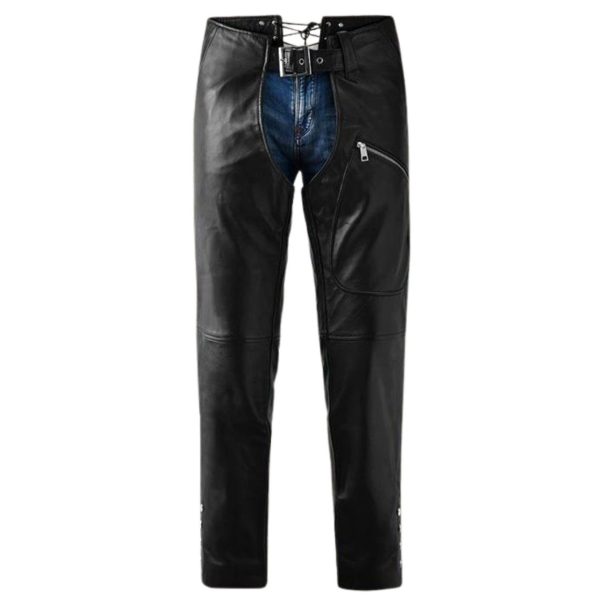 Women's Black Leather Chaps