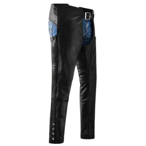 Women's Black Leather Chaps