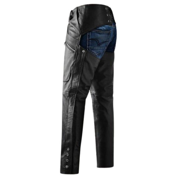 Women's Black Leather Chaps