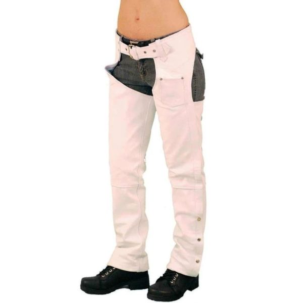 Womens Pink Leather Chaps