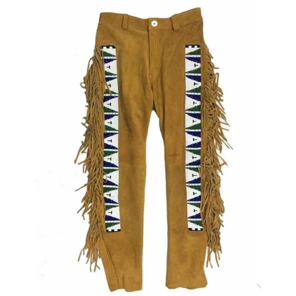 Zenna Mocha Suede Western Fringe Pants