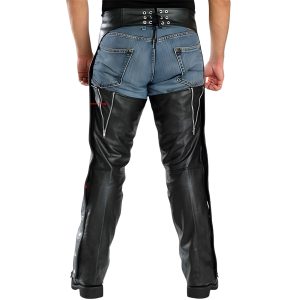 Men’s Airin black leather biker chaps