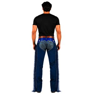Men's antique blue suede cowboy chaps