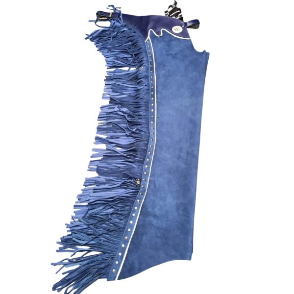 Blue Suede Mens Western Fringe Chaps