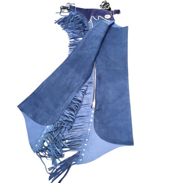Blue Suede Cowboy Fringe Chaps