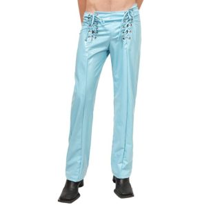 Bomia Sky Blue PVC Mens Leather Pants