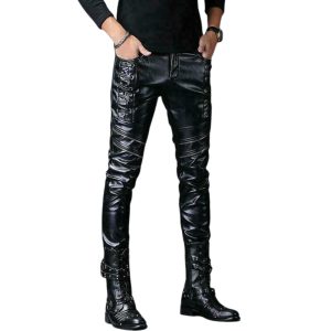 Brandon Black Bondage Leather Pants