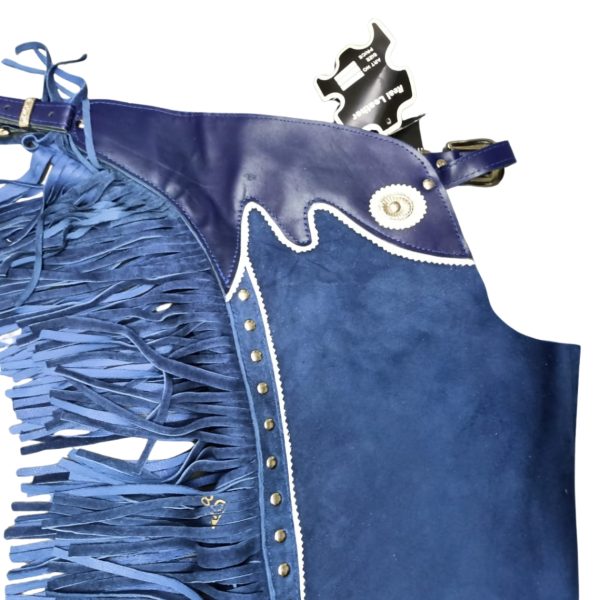 Blue Suede Western Fringe Chaps