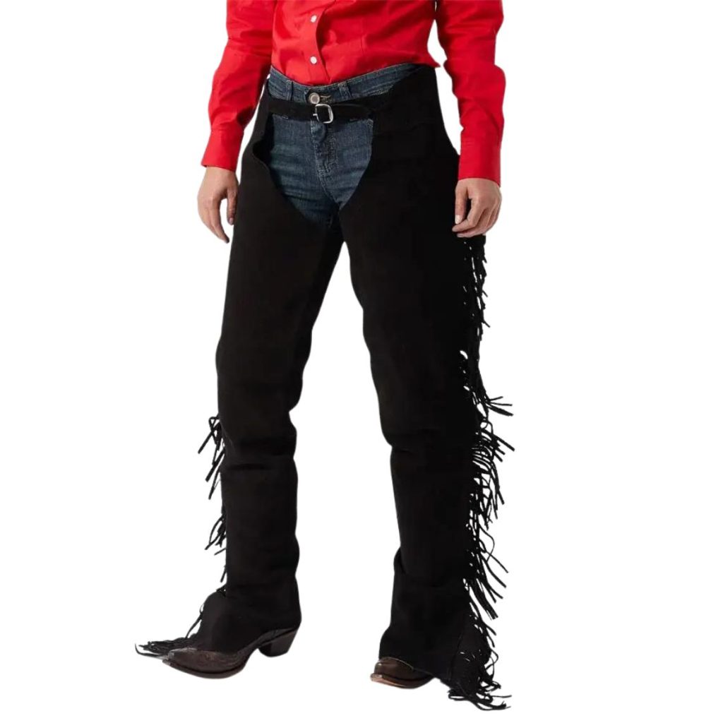 Charcoal Black Suede Mens Chaps