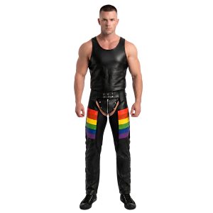 Gay Pride Rainbow Leather Chaps