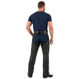 Nomad Nebula leather biker chaps for men