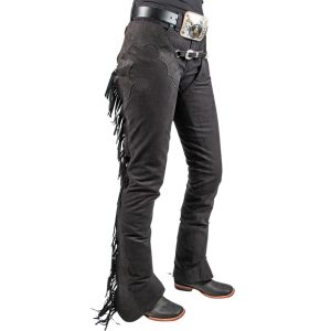 Sullivan Black Leather Western Chaps
