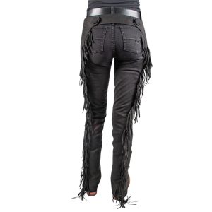 Sullivan Black Leather Western Chaps.