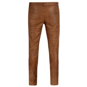 Terra Trek Brown Mens Leather Biker Pants.