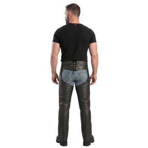 Leather motorcycle chaps for men