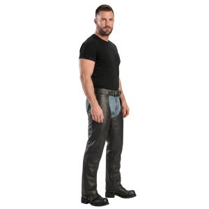 Viper Venture men's black leather riding chaps