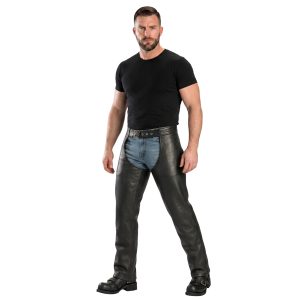 Black Viper Venture leather biker chaps